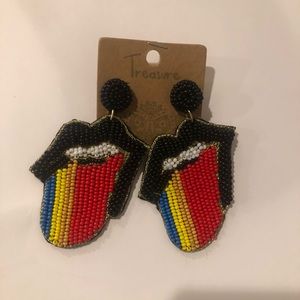 Rolling Stones beaded earrings